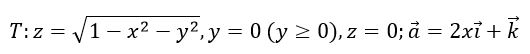 Вычислить поток векторного поля a = a<sub>x</sub>(x, y, z)i + a<sub>y</sub>(x, y, z)j + a<sub>z</sub>(x, y, z)k из тела Т, ограниченного указанными поверхностями, двумя способами: с помощью поверхностного интеграла 1-го рода и с помощью поверхностного интеграла 2-го рода. Результат проверить с помощью теоремы Гаусса-Остроградского