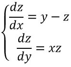 Задача 1218 из сборника Филиппова<br />Решить систему уравнений: ∂z/∂x = y - z,  ∂z/∂y = xz