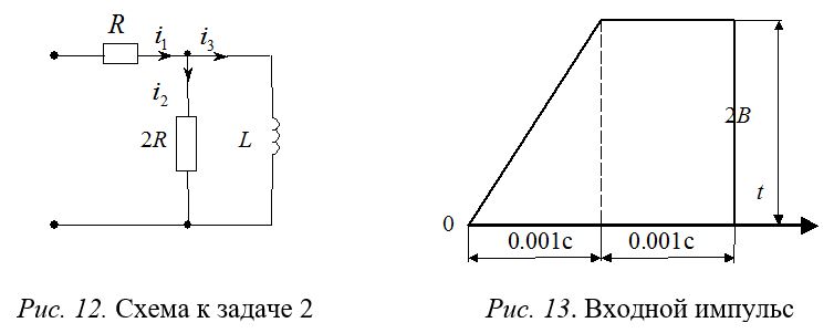R1 = 13 Ом, L = 6 мГн. <br />Определить ток i1(t).<br />Определить закон изменения во времени указанной величины с помощью интеграла Дюамеля и построить график изменения ее на всех временных интервалах.