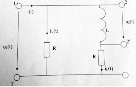 Частотные характеристики электрических цепей с одним энергоемким элементом: получить формулы для комплексного передаточного сопротивления Z21(jω), его модуля и аргумента для цепи, схема которой приведена на рисунке. Нарисовать качественно графики соответствующих АЧХ и ФЧХ
