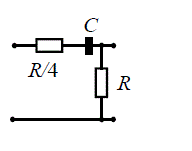 Определите величину входного сопротивления цепи z<sub>вх</sub> при значении ωτ = 2 (τ = RC — постоянная времени цепи).