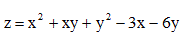 Найти экстремум функции z = x<sup>2</sup>+xy+y<sup>2</sup>-3x-6y