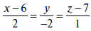 Найти расстояние от точки M<sub>0</sub>(1, 2, 3) до прямой (рис)