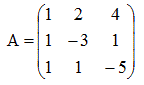 Найти матрицу оператора φ в том же базисе, в котором заданы координатам все векторы:  с = BA<sup>-t</sup>