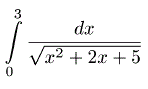 Значение интеграла равно <br /> 1) ln(2) <br /> 2) √5 <br /> 3) ln((4+2√5)/(1+√5)) <br /> 4) ln((4+√13)/3)
