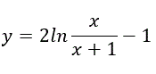 Провести полное исследование функции и построить ее график y = 2ln (x/x+1) - 1