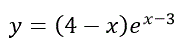 Провести полное исследование функции и построить ее график y = (4-x)e<sup>x-3</sup>