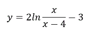 Провести полное исследование функции и построить ее график y = 2ln (x/x-4) - 3