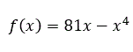 Найти наибольшее и наименьшее значение функции f(x) = 81 x - x<sup>4</sup> на отрезке [-1, 4]