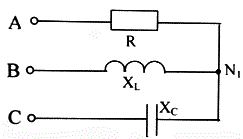 Дано: Uф = 100 В, R = XL = XC = 10 Ом <br />Определить фазные токи Ia, Ib, Ic, мощность P. Построить векторную и топографическую диаграммы.