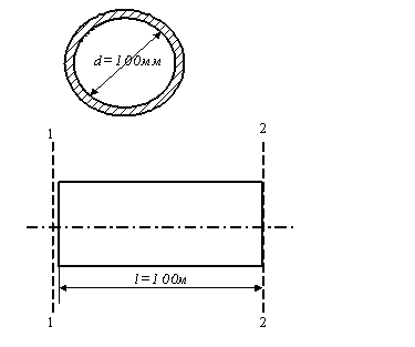 Вентиляционная труба с диаметром d=100 мм имеет длину l=100 м.Определить режим течения воздуха и избыточное давление P<sub>изб</sub>, которое должен развивать вентилятор, если объемный расход воздуха-Q<sub>возд</sub>.=0,078 м<sup>3</sup>/с, давление на выходе из трубы- P<sub>н</sub>=1,01∙10<sup>5</sup> Па, температура воздуха- t<sub>возд</sub>.=20<sup>0</sup>С, кинематический коэффициент вязкости- v = 15,7·10<sup>-6</sup> м<sup>2</sup>/с, газовая постоянная для воздуха-R=287 Дж/кг·К, эквивалентная шероховатость- h<sub>Э</sub> = 0,2 мм. Местных сопротивлений нет.