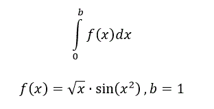 Вычислить определенный интервал с точностью до 0,001, разложив поинтегральную функцию в степенной ряд и затем проинтегрировав его почленно, если f(x)=√x∙sin⁡(x<sup>2</sup>),b=1