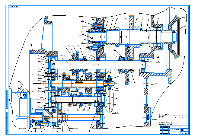 Коробка скоростей вертикально-фрезерного станка ВМ127 + спецификация (2 файла формата CDW и FRW)         