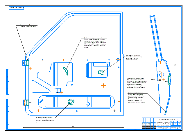Дверь автомобиля ВАЗ-2105 (файл формата CDW)