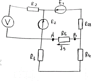 Определить методом эквивалентного генератора ток I<sub>5</sub>