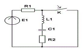 C1=5 нФ <br />R1= R2=10 кОм<br /> L1=125 мГн<br /> E1=20 В <br /> В схеме задания 2 найти изображение тока iС(p).
