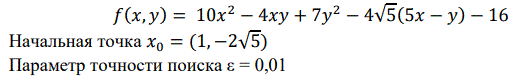 Безусловная минимизация квадратичной функции, Вариант 20