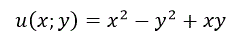 Восстановить аналитическую функцию по ее известной действительной части u(x;y)=x<sup>2</sup>-y<sup>2</sup>+xy