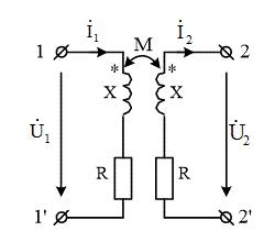 Катушки воздушного трансформатора одинаковы. Определить коэффициент связи, если дано: <br />U1хх = 100 B; U2хх = 80 B; I1хх = 4 А; P1хх = 80 Bт.