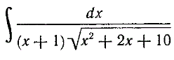 Найти ∫dx/((x+1)√(x<sup>2</sup> + 2x+10))