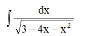 Найти неопределенный интеграл ∫dx/(√(3 - 4x - x<sup>2</sup>))