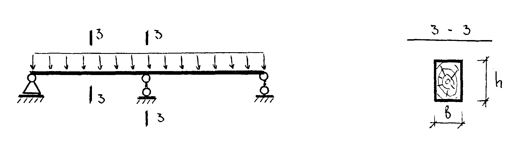 Определить несущую способность (максимально изгибающий момент и погонную распределённую нагрузку) при шаге балок в 1м клеенной балки междуэтажного перекрытия, по заданным размерам сечения b = 230мм, h = 380мм. Конструкция изготовлена из сосны 1 сорта и относится к группе Б1, γ<sub>n</sub> = 0,95 .