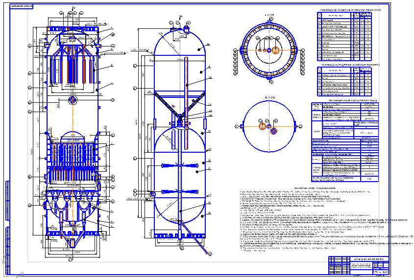Реакторный блок установки каталитического крекинга с движущимся слоем катализатора (файл CDW)