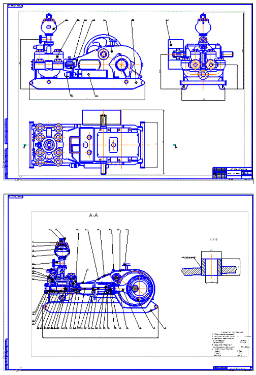 Насос У8-6МА2 (файлы CDW - два чертежа и три файла спецификаций)