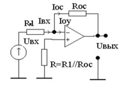 Вариант 1<br /><b>Задание 1.</b> Рассчитать коэффициент усиления инвертирующего усилителя, приняв R1=10кОм, Rос=100кОм.<br /><b>Задание 2.</b> Собрать схему измерения. Подать на вход усилителя гармонический сигнал с частотой 100Гц и амплитудой 1В. С помощью амперметров (в режиме измерения переменного тока - АС), измерить токи Iвх, Iос, Iоу и проверить выполнение соотношения Iвх=Iос+Iоу. <br />Экспериментально определить коэффициент усиления Ku инвертирующего усилителя, где Ku=Uвых/Uвх. Сравнить результаты расчета с результатами из задания 1.