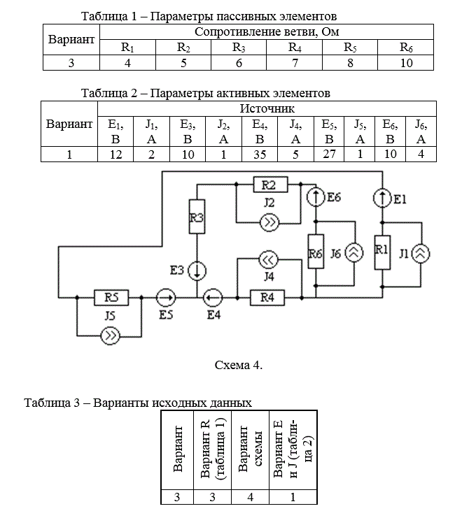 Анализ линейной цепи постоянного тока (Вариант 3)