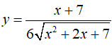 Найти производную <br /> y = (x + 7)/(6√(x<sup>2</sup> + 2x + 7))