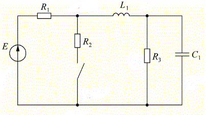 Для схемы по номеру вариантов рис. 4.32 рассчитать законы изменения токов во всех ветвях при осуществлении коммутации. Выбор схемы, параметры элементов и там коммутации определить по таблице 4.5 Расчет выполнить операторным методом. <br />Построить графики найденных токов на интервале времени от -∞ до+∞   <br />Вариант 3.<br /> <b>Дано:</b><br /> схема «в» <br />Е = 120 В, L = 10 мГн, C1 = 10 мкФ, R1 = 100 Ом, R2 = 500 Ом, R3 = 500 Ом<br />Ключ замыкается. <br />Найти: u<sub>L</sub>, i<sub>L</sub> 