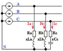Дано:<br /> Uф = 220 В; Y/Yo <br />Ra = 18 Ом <br />Rb = 12 Ом; Lb = 50,93 мГн <br />Rc = 10 Ом; Cc = 265,2 мкФ<br />Рассчитать токи в цепи,активную, реактивную и полную мощность нагрузки. Построить векторную диаграмму