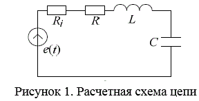 Рассчитать параметры и частотные характеристики последовательного колебательного контура (рис. 1.3а), подключенного к источнику гармонического напряжения с внутренним сопротивлением Ri. Контур имеет добротность Q и состоит из индуктивности L, емкости C и сопротивления потерь R. <br />1) Определить резонансную частоту, полосу пропускания, характеристическое сопротивление и сопротивление потерь R контура, а также добротность, полосу пропускания и резонансное сопротивление цепи (рис. 1.3а). <br />2) Рассчитать и построить зависимости модуля полного сопротивления цепи, его активной и реактивной составляющих от частоты, а также АЧХ и ФЧХ комплексного коэффициента передачи цепи по напряжению. <br />3) Найти выражения для мгновенных значений тока цепи и напряжения на ее элементах на резонансной частоте, а также на частотах, соответствующих границам полосы пропускания. <br />4) Найти сопротивление нагрузки Rн, подключение которой параллельно емкости C (рис 1.3б) вызывает расширение полосы пропускания цепи на 10%.<br /> Вариант n = 4 m = 9