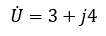 Записать мгновенное значение U(t), если U =3+j4