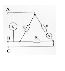 Приемники с одинаковым электрическим сопротивлением соединены по схеме треугольник и подключены к источнику трехфазного напряжения. Ток в каждой фазе составляет 1 А. Найдите значения фазных и линейных токов при обрыве линии С.