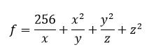 Найти экстремум f=(256/x)+(x<sup>2</sup>/y)+(y<sup>2</sup>/z)+z<sup>2</sup>