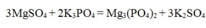 Вычислить величины химических эквивалентов и молярные массы эквивалентов реагентов, участвующих в следующей химической реакции: <br /> 3MgSO<sub>4</sub> + 2K<sub>3</sub>PO<sub>4</sub> = Mg<sub>3</sub>(PO<sub>4</sub>)<sub>2</sub> + 3K<sub>2</sub>SO<sub>4</sub>