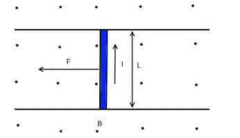 По двум параллельным горизонтально расположенным рельсам с малым сопротивлением может без трения скользить проводник длиной l=6 см и массой m=1.7 г. Система находится в однородном вертикально направленном магнитном поле с индукцией B=1 мТл. Если к концам рельсов приложить напряжение U=8 мВ, то проводник придет в движение с ускорением a=0.9 м/с<sup>2</sup> .  Определите сопротивление проводника.