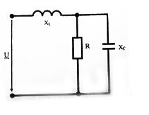 Определить характер нагрузки для электрической цепи, если X<sub>L</sub> = 20 Ом, X<sub>C</sub>=  R = 10 Ом. Указать правильный ответ: <br /> 1.	Активно-индуктивный; <br /> 2.	Активный; <br /> 3.	Активно-емкостной; <br /> 4.	Емкостной; <br /> 5.	Индуктивный.