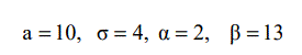 Известны математическое ожидание а и среднее квадратическое отклонение σ нормально распределенной случайной величины x. Найти вероятность попадания этой величины в заданный интервал (α, β) <br /> a=10, σ=4, α=2, β=13.