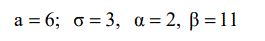 Известны математическое ожидание а и среднее квадратическое отклонение σ нормально распределенной случайной величины x. Найти вероятность попадания этой величины в заданный интервал (α, β) <br /> a=6, σ=3, α=2, β=11.