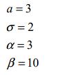Известны математическое ожидание а и среднее квадратическое отклонение σ нормально распределенной случайной величины x. Найти вероятность попадания этой величины в заданный интервал (α, β)<br /> a=3, σ=2, α=3, β=10.