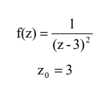 Разложить функцию f(z)  = 1/((z - 3)<sup>2</sup>) в ряд Лорана в окрестности точки z0 = 3 и определить область сходимости ряда 