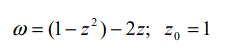 Представить заданную функцию W=f(z), где z=x+iy, в виде W=u(x,y)+iv(x,y); проверить, является ли она аналитической. Если да, то найти значение её производной в заданной точке z<sub>0</sub>  <br /> ω = (1 - z<sup>2</sup>) - 2z, z<sub>0</sub> = 1