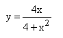 Исследовать методами дифференциального исчисления функцию y=f(x) и, используя результаты исследования, построить её график. <br /> y = 4x/(4 + x<sup>2</sup>)