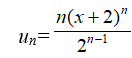 Найти область сходимости степенного ряда с общим членом u<sub>n</sub>.