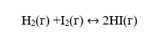 Вычислить константы равновесия Кр и Кс реакции:  H<sub>2</sub>(г) +I<sub>2</sub>(г) ↔2HI(г)  Если реакция началась при концентрациях [H<sub>2</sub>] = [I<sub>2</sub>] = 0,2 моль/л и [HI] = 0, а равновесная концентрация йодоводорода [HI] = 0,08 моль/л. (Т = const).
