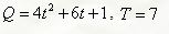 Количество электричества, протекающее через проводник, начиная с момента времени t=0 , определено зависимостью Q = Q(t) (Кл). Найти силу тока в конце T секунды Q = 4t<sup>2</sup> + 6t + 1, T = 7
