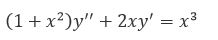 Найти общее решение или общий интеграл дифференциального уравнения второго (третьего) порядка <br /> (1 + x<sup>2</sup>)y'' + 2xy' = x<sup>3</sup>